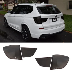 ABS Smoked Tail Light Tint Cover Blackout OVERLAY Lens Fits BMW X3 2011-2017 - Picture 1 of 7
