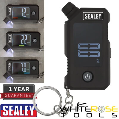 Sealey Digital Tyre Pressure and Tread Depth Gauge LED Display Keychain - Image 1 of 4