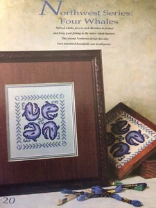 Counted Cross Stitch Pattern Four Whales - Picture 1 of 1