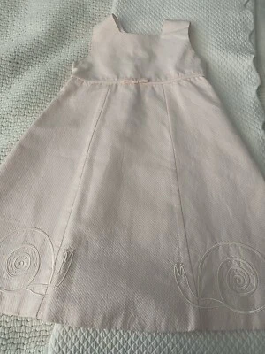 NUEVO VESTIDO FORRADO TRISH SCULLY NIÑAS TALLA 6 ROSA PÁLIDO CON DISEÑO DE CARACOL BORDADO Foto 1 de 4