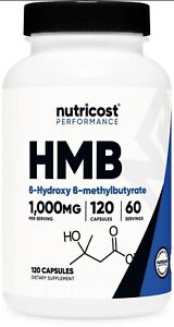 Nutricost HMB (Beta-Hydroxy Beta-Methylbutyric) 1000mg 120 Capsules, 60 Servings