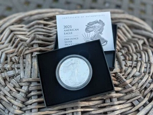 2021-S American Eagle One Ounce Silver Proof Coin 21EMN - Picture 1 of 2