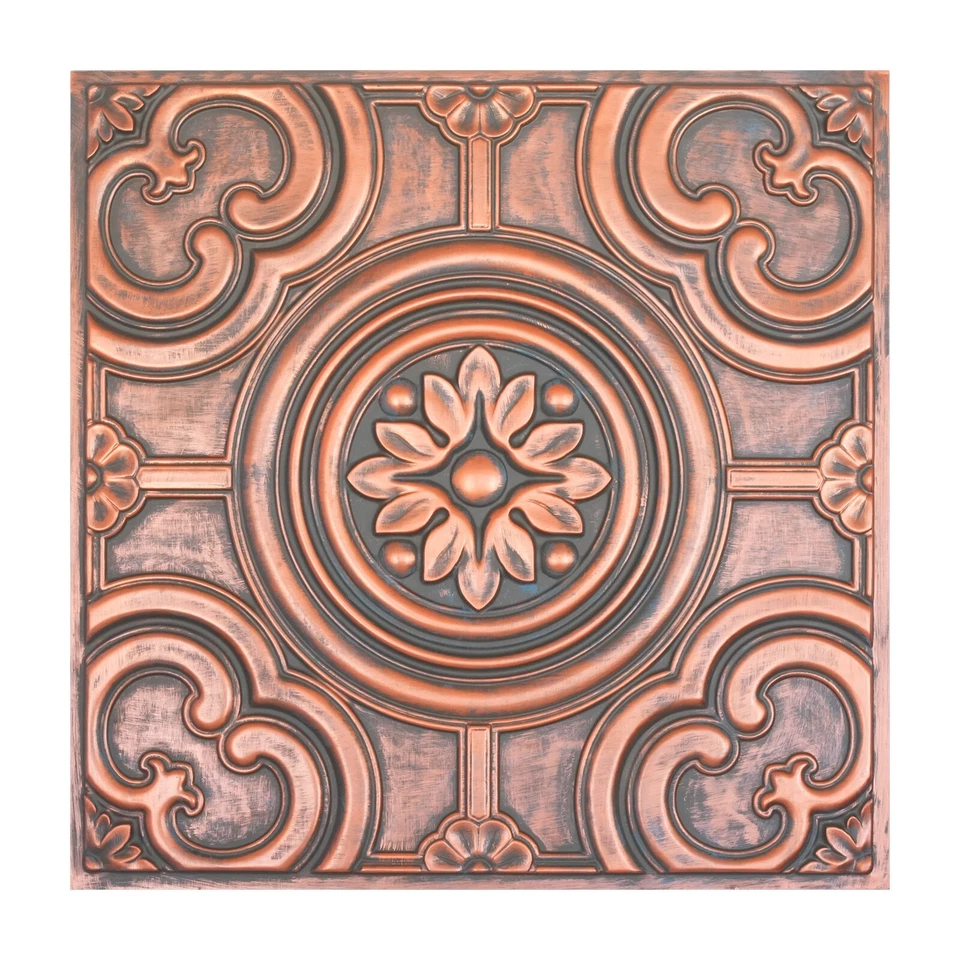 PAINTSDECOR Vintage Ceiling Tiles Wall Panel Interior Decor PL50 Rustic copper 10pcs/lot