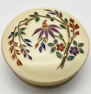 Vintage Hand Painted Round Porcelain Trinket/Jewelry Container - Picture 1 of 12