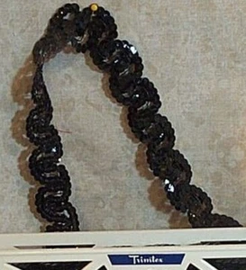 Trimtex Sequins Black by the yard Stretch 1 inch Wide - Picture 1 of 2