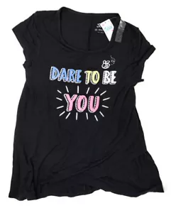 Justice for Girls Black "Dare To Be You" Shirt~Size 12~NWT~Back to School! - Picture 1 of 1