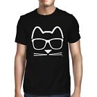1Tee Mens Hipster Cool Cat Wearing Glasses T-Shirt