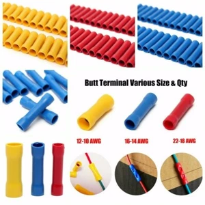 Stossverbinder PVC Isoliert Kabel Quetsch verbinder rot blau gelb 0,5 - 6,0 mm² - Imagen 1 de 18