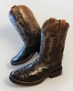 RARE 🔥Justin 5031 Men's Full Quill Ostrich Tekno Crepe Western Boot Sz 10 E* - Picture 1 of 18