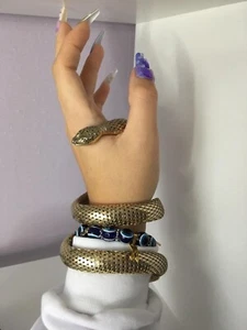 Vintage antyczna Whiting and Davis bransoleta coil snake wąż masywna - Zdjęcie 1 z 4