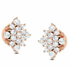 0.84Ct Natural Round Diamond 14K Solid Rose Gold Anniversary Wedding Earrings