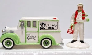 Reparto 56 Snow Village Consegna a domicilio Latte Set di 2 Intro 1990 Ritirato 1992 - Foto 1 di 8