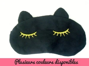 Masque de sommeil nuit repos voyage peluche douce tête de chat endormi oreilles - Imagen 1 de 12