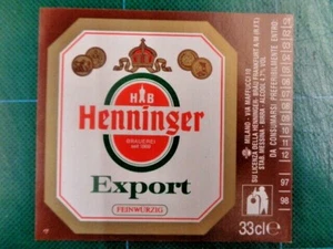 ETICHETTA BIRRA HENNINGER EXPORT 33 cl - Foto 1 di 1