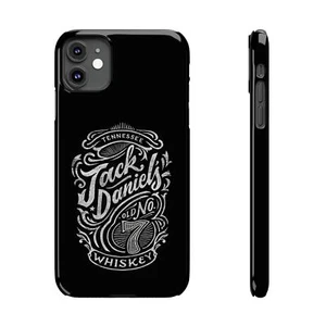Black iPhone 15/14/13/12/11 Slim Case Jack Daniels Whiskey, Glossy - Picture 1 of 83
