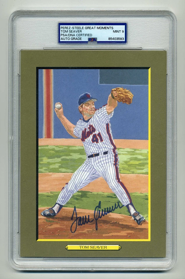 MINT 9  TOM SEAVER PSA/DNA SIGNED  PEREZ STEELE GREAT MOMENTS CARD - Image 1 of 1