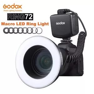 Godox RING72 Macro LED Ring Light with 49mm-77mm Adapter Ring for Canon Nikon - Picture 1 of 13