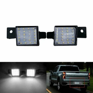 2x White LED License Plate Lights For 2015-2021 GMC Canyon/Sierra 1500 2500 3500 - Picture 1 of 19