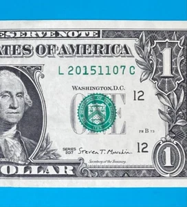 2015 November 7 : L 20151107 C $1 One Dollar Bill BIRTHDAY Note - Picture 1 of 3