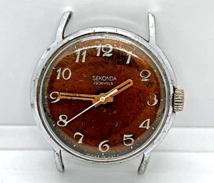 SEKONDA Watch Vintage Rare Ussr Men Serviced Soviet Wris Original Military Retro - Picture 1 of 24