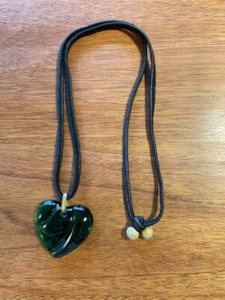 Baccarat Crystal Pendant Heart Clear green Necklace Choker - Picture 1 of 4