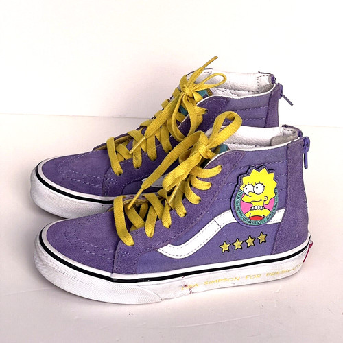 VANS Furgoni fuori dal muro per ragazze Lisa Simpson per President viola alte taglia US 2