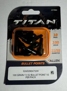 Allen Titan Bullet Points 11/32 Diameter 100 Grain 10 Pack 14796A - Picture 1 of 2