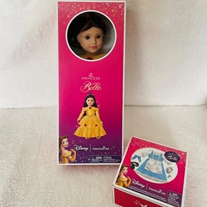 American Girl Doll Disney Belle 18” Doll with Blue Dress Mrs. Potts & Chip NIB - Picture 1 of 7