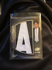 2009 Upper Deck Movie Icons Charlie Sheen Cappie Lettermen Patch A /38 MM-CS