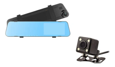 4.19 inch 4.3 HD 1080P dual lens GPS rearview mirror driving recorder cardvr - Image 1 of 4