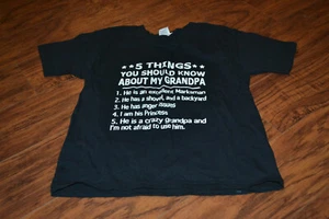 B0- 5 Things You Should Know About My Grandpa T-Shirt Size Youth Small - Picture 1 of 3