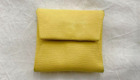 HERMES's Bastia yellow coincase leather snap button Cleaning Used