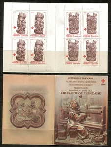 FRANCE 1980, RED CROSS, CARVED WOOD FIGURES, Scott B531a, BOOKLET, MNH - Picture 1 of 1