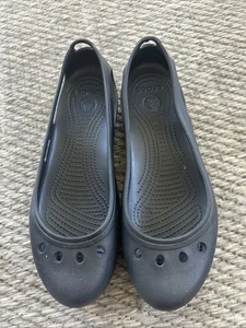 Crocs Kadee Black Flat Slip On Shoes Women’s 11 - Picture 1 of 7