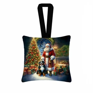 Berner Sennenhund Weihnachtsmann hängend quadratisch Stoff Ornament 3,5 x 3,5 DAC4070PO3 - Bild 1 von 3