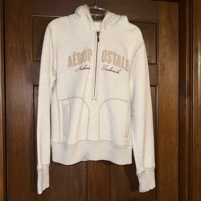 Sudadera con capucha aeropostale marfil vintage Y2K para mujer talla XL Foto 1 de 4