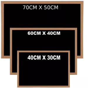 Large Black Board Wooden Framed Small Chalk Board School Office Notice Board UK - Picture 1 of 9