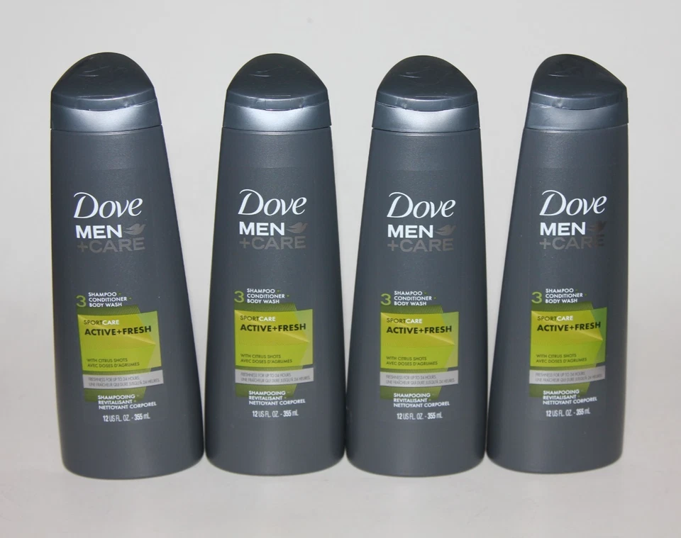 ЛОТ (4) ГОЛУБЬ МУЖЧИН УХОД АКТИВНЫЙ СВЕЖИЙ 3 В 1 ШАМПУНЬ КОНДИЦИОНЕР ТЕЛА МЫТЬ ЦИТРУСОВЫЕ - Изображение 1 из 1