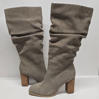Splendid Gloria Slouchy Gray Suede Knee High Tall Boots Women's 8 - Image 1 of 4