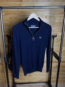 Barbour Navy Wool Quarter-Zip Sweater Men’s Size S - Bild 1 von 6
