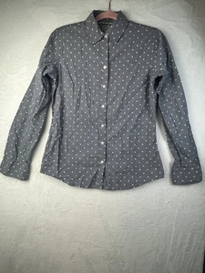 Banana Republic Damen blau weiß gepunktet weiche Waschung Shirt Knopfleiste Gr. Small - Bild 1 von 9