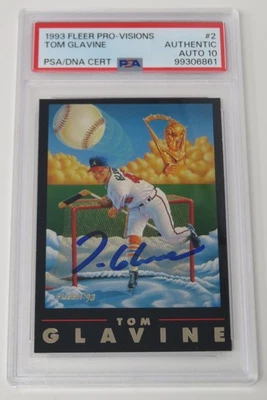 Tom Glavine HOF Signed Autograph 1993 Fleer Pro-Visions Card 2 PSA 10 Auto - Image 1 of 4