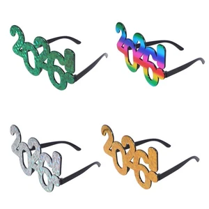  4 Stück Coole Brillen Neuheit Party Silvester Brille Glitzer Gestell - Bild 1 von 20