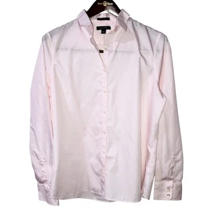 Camisa Oxford rosa Lands End para mujer con botones de algodón clásica preppy oficina talla 14 - Imagen 1 de 5