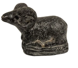 Estatuilla Big Horn Ram Mountain Goat Estatuilla Estatuas 3" Jabonera Piedra W.E. Wolf - Imagen 1 de 8