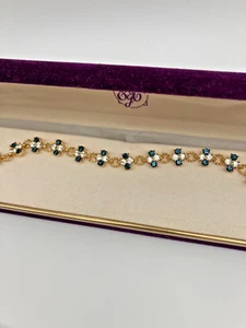 Nuevo En Caja Cristales Austríacos Y Zafiro Pulsera Disfraz Joyería - Imagen 1 de 9