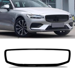 For 2019-2024 Volvo V60 Front Grille Inserts Cover Trim Decor Frame Gloss Black - Picture 1 of 7
