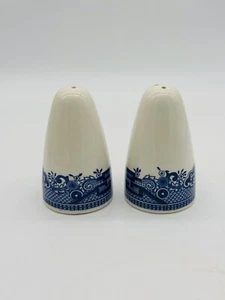Vintage Churchill England Blue Willow Salt & Pepper Georgian Shakers w/Stoppers - Picture 1 of 5