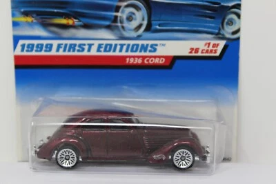 Hot Wheels Lange Karte 1999 First Editions 1936 CORD  No.0649  1/36 - Bild 1 von 2