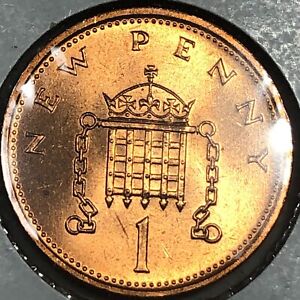 1971 Great Britain Uncirculated One New Penny Foreign Coin #1913